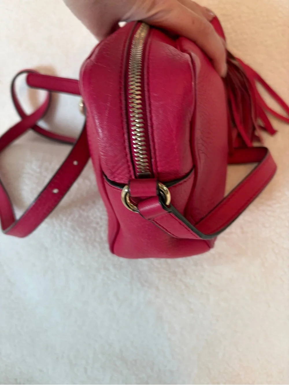 Gucci Soho Disco Bag in Fuchsia Leather with Tassel